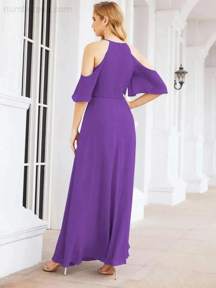 Numbersea Cold Shoulder Bridesmaid Dresses A-Line Long Formal Evening Gowns 28074 - Image 56