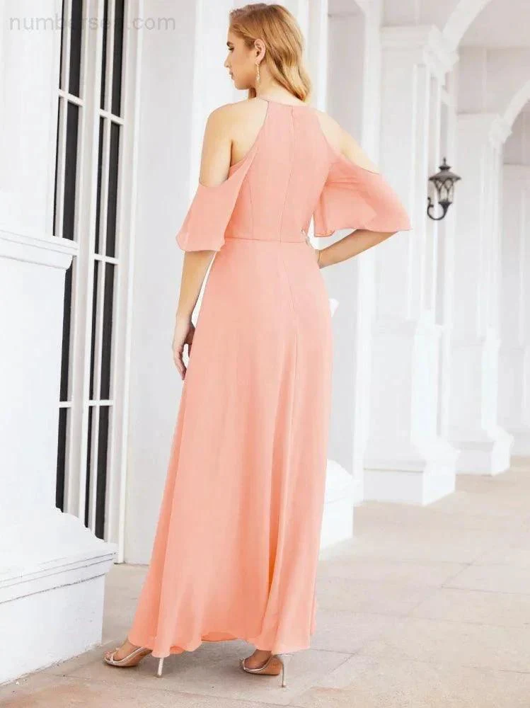 Numbersea Cold Shoulder Bridesmaid Dresses A-Line Long Formal Evening Gowns 28074 - Image 58