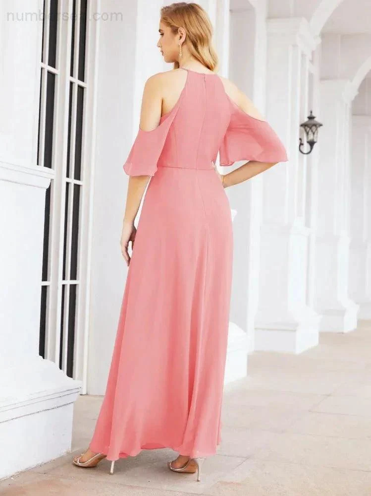Numbersea Cold Shoulder Bridesmaid Dresses A-Line Long Formal Evening Gowns 28074 - Image 60