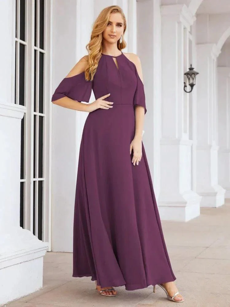 Numbersea Cold Shoulder Bridesmaid Dresses A-Line Long Formal Evening Gowns 28074 - Image 61