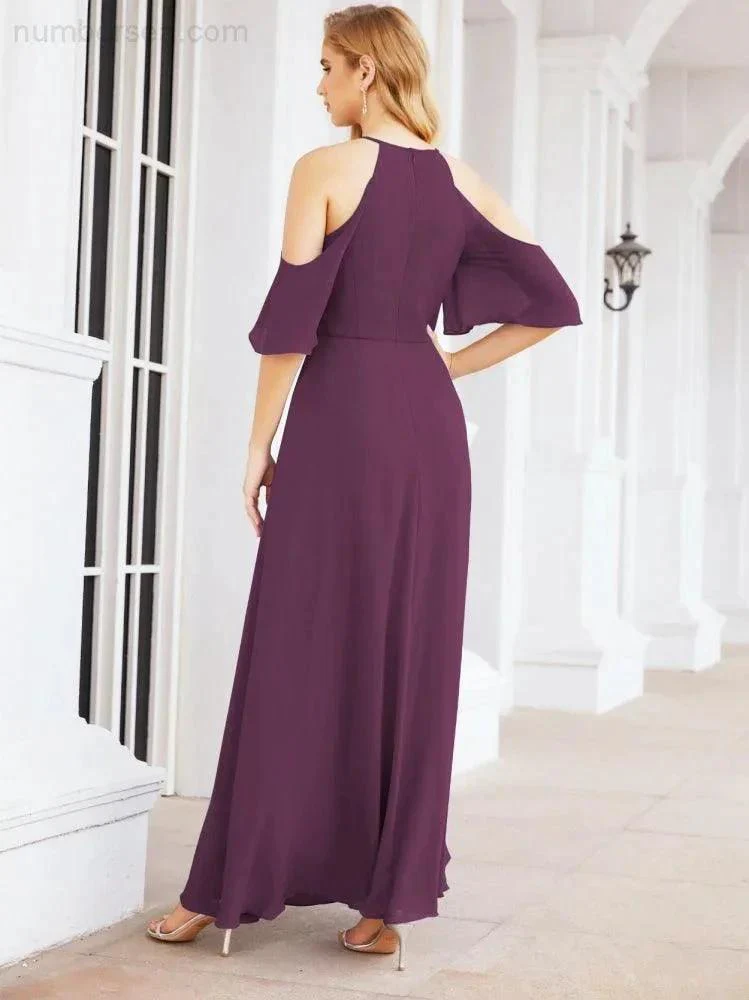 Numbersea Cold Shoulder Bridesmaid Dresses A-Line Long Formal Evening Gowns 28074 - Image 62