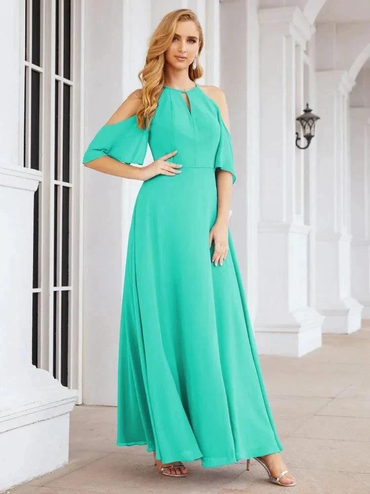 Numbersea Cold Shoulder Bridesmaid Dresses A-Line Long Formal Evening Gowns 28074 - Image 63