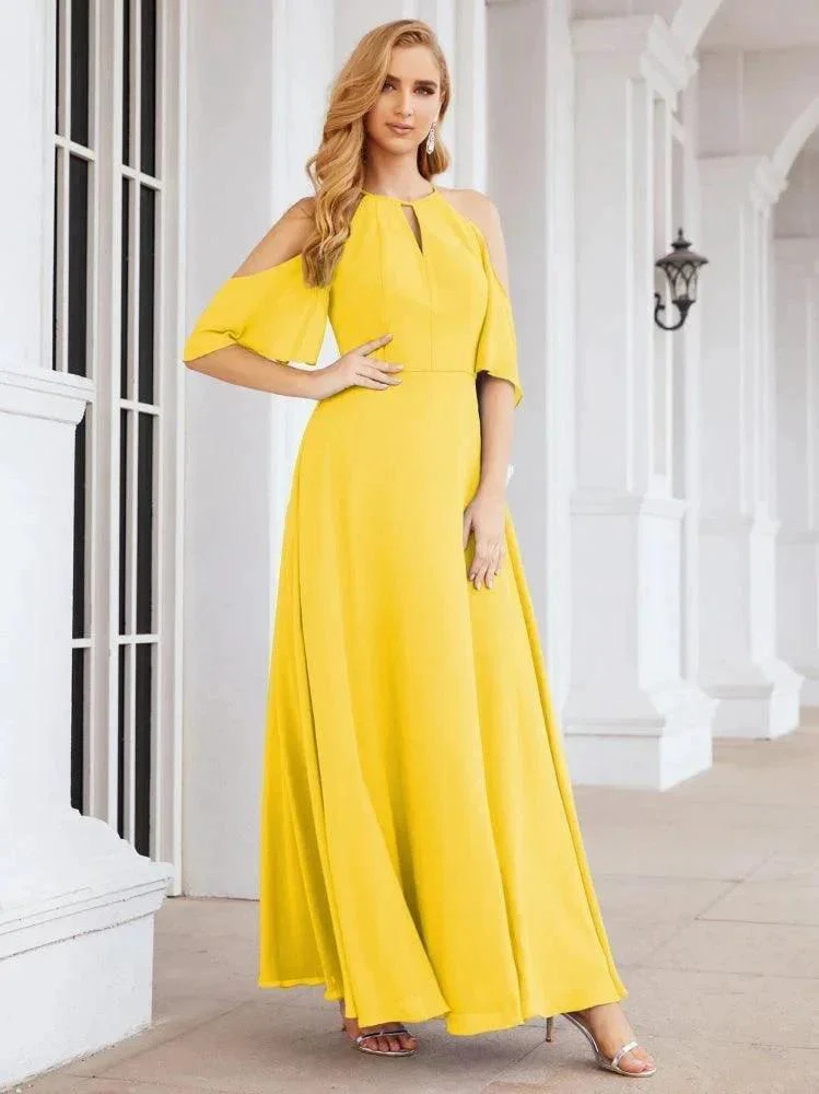 Numbersea Cold Shoulder Bridesmaid Dresses A-Line Long Formal Evening Gowns 28074 - Image 65