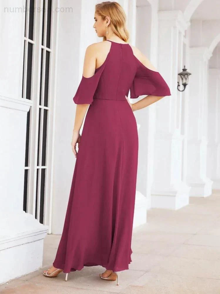 Numbersea Cold Shoulder Bridesmaid Dresses A-Line Long Formal Evening Gowns 28074 - Image 68