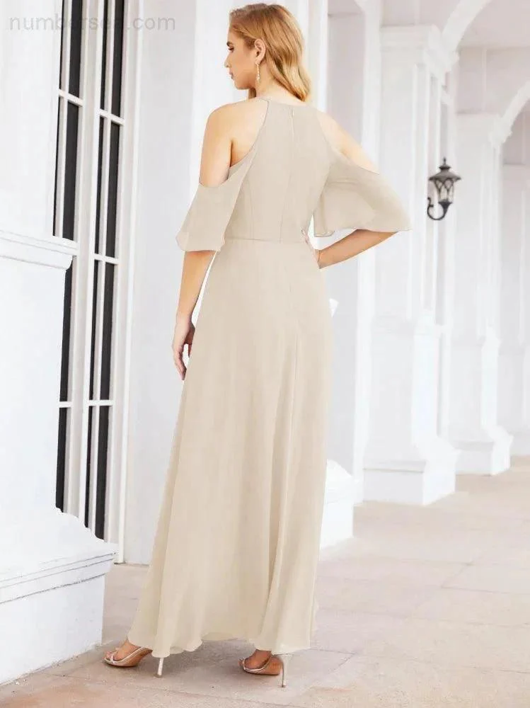 Numbersea Cold Shoulder Bridesmaid Dresses A-Line Long Formal Evening Gowns 28074 - Image 70