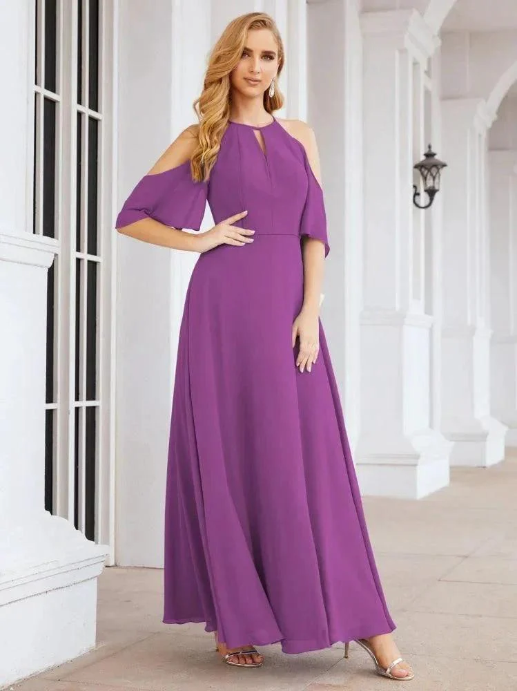 Numbersea Cold Shoulder Bridesmaid Dresses A-Line Long Formal Evening Gowns 28074 - Image 71