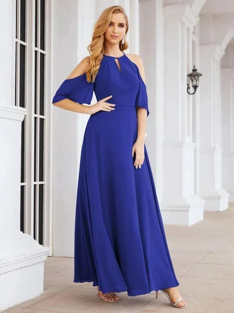 Numbersea Cold Shoulder Bridesmaid Dresses A-Line Long Formal Evening Gowns 28074 - Image 73
