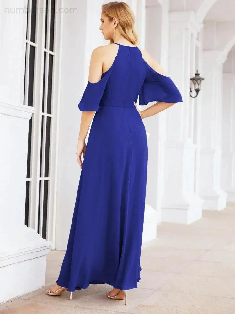 Numbersea Cold Shoulder Bridesmaid Dresses A-Line Long Formal Evening Gowns 28074 - Image 74