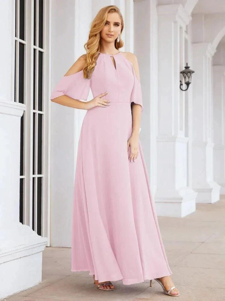Numbersea Cold Shoulder Bridesmaid Dresses A-Line Long Formal Evening Gowns 28074 - Image 77