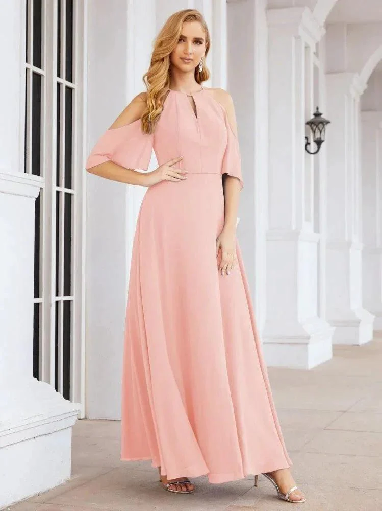 Numbersea Cold Shoulder Bridesmaid Dresses A-Line Long Formal Evening Gowns 28074 - Image 79