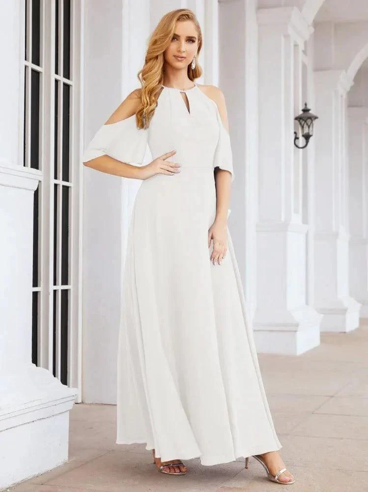 Numbersea Cold Shoulder Bridesmaid Dresses A-Line Long Formal Evening Gowns 28074 - Image 83