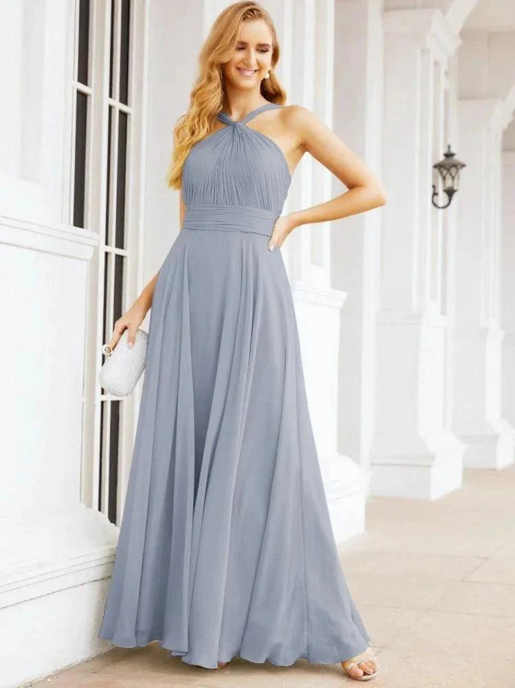 Numbersea Crisscross Halter Bridesmaid Dresses for Party Wedding Evening Prom Maxi Ball Gowns 28053 - Image 10