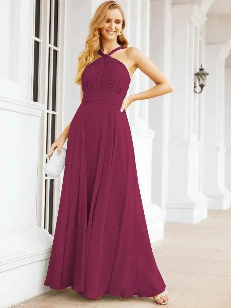 Numbersea Crisscross Halter Bridesmaid Dresses for Party Wedding Evening Prom Maxi Ball Gowns 28053 - Image 100