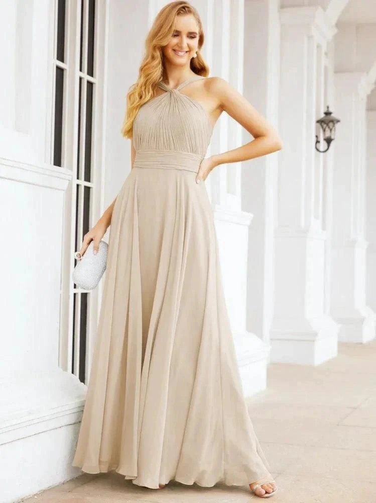 Numbersea Crisscross Halter Bridesmaid Dresses for Party Wedding Evening Prom Maxi Ball Gowns 28053 - Image 103