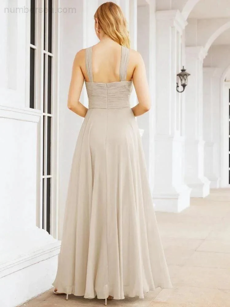 Numbersea Crisscross Halter Bridesmaid Dresses for Party Wedding Evening Prom Maxi Ball Gowns 28053 - Image 104