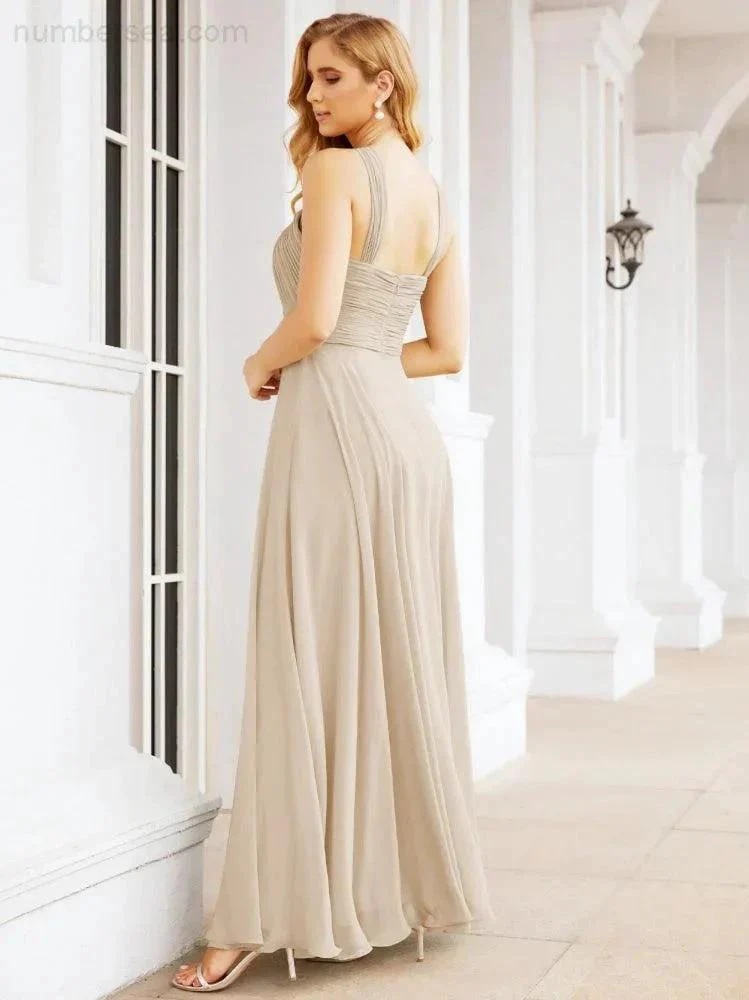 Numbersea Crisscross Halter Bridesmaid Dresses for Party Wedding Evening Prom Maxi Ball Gowns 28053 - Image 105