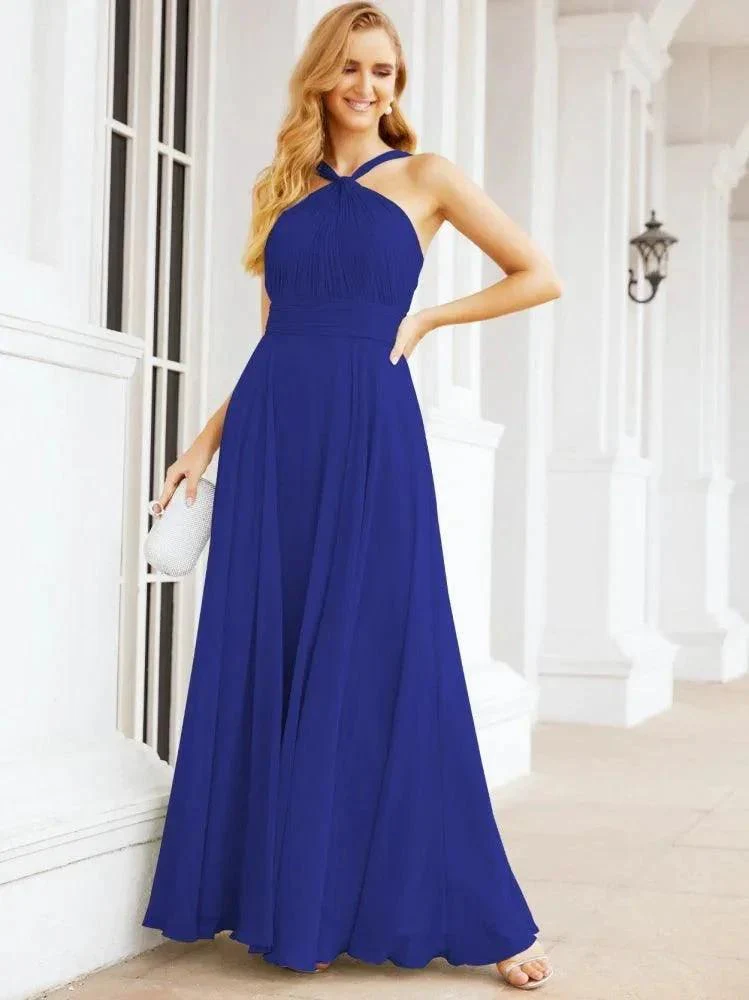 Numbersea Crisscross Halter Bridesmaid Dresses for Party Wedding Evening Prom Maxi Ball Gowns 28053 - Image 109