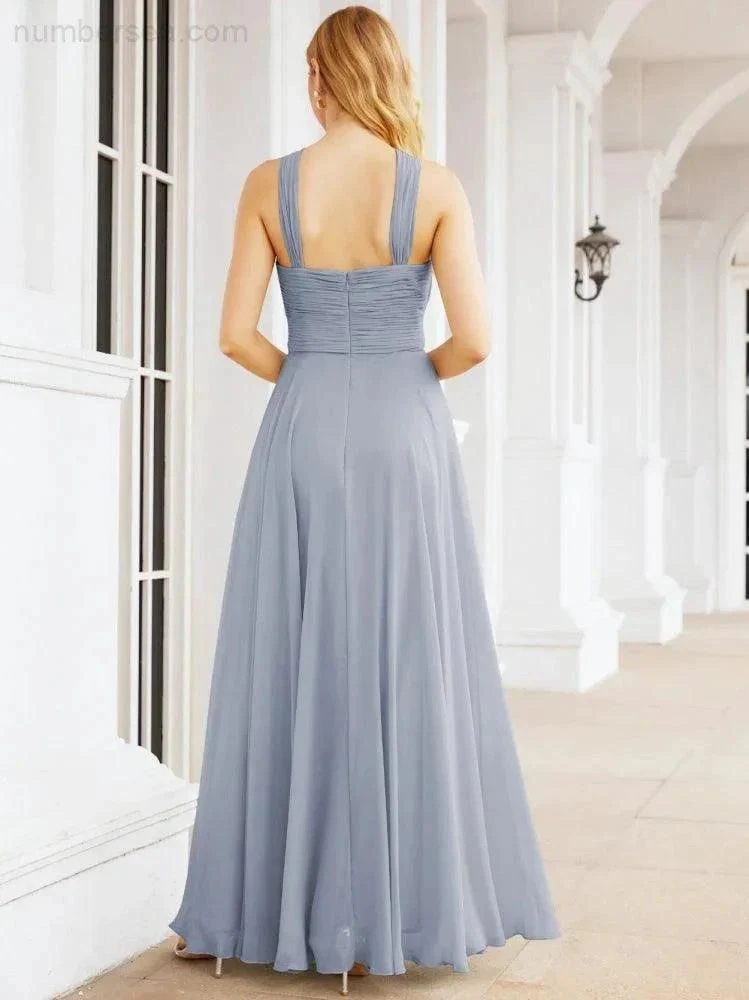 Numbersea Crisscross Halter Bridesmaid Dresses for Party Wedding Evening Prom Maxi Ball Gowns 28053 - Image 11