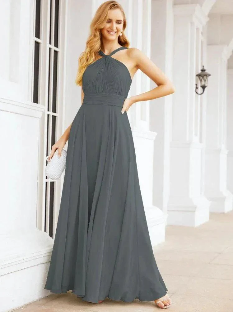Numbersea Crisscross Halter Bridesmaid Dresses for Party Wedding Evening Prom Maxi Ball Gowns 28053 - Image 112