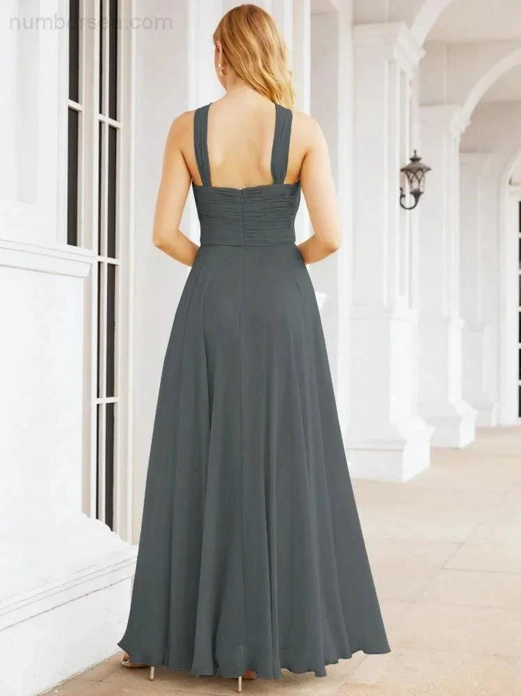 Numbersea Crisscross Halter Bridesmaid Dresses for Party Wedding Evening Prom Maxi Ball Gowns 28053 - Image 113