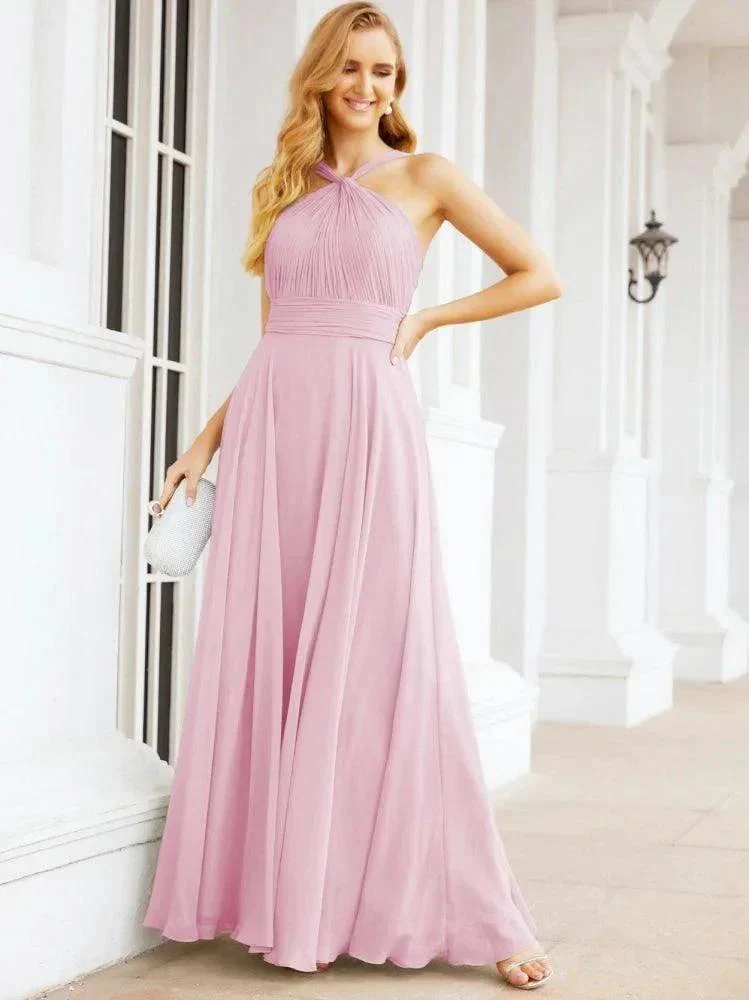 Numbersea Crisscross Halter Bridesmaid Dresses for Party Wedding Evening Prom Maxi Ball Gowns 28053 - Image 115
