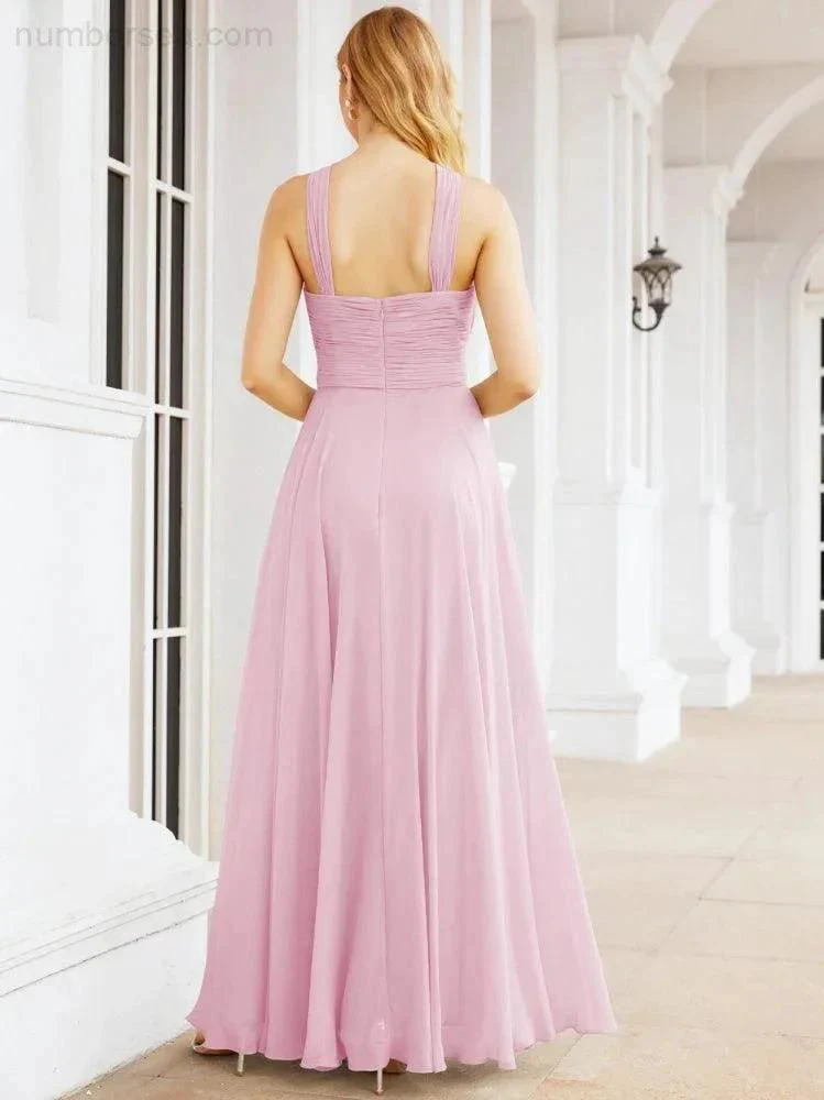 Numbersea Crisscross Halter Bridesmaid Dresses for Party Wedding Evening Prom Maxi Ball Gowns 28053 - Image 116