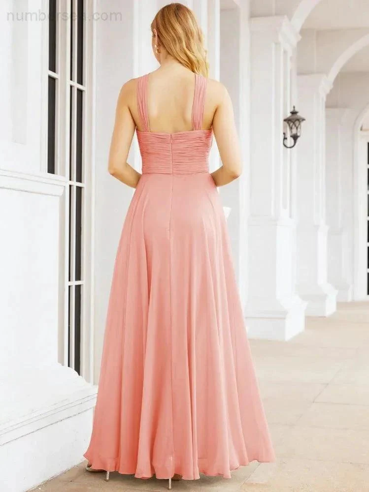 Numbersea Crisscross Halter Bridesmaid Dresses for Party Wedding Evening Prom Maxi Ball Gowns 28053 - Image 119