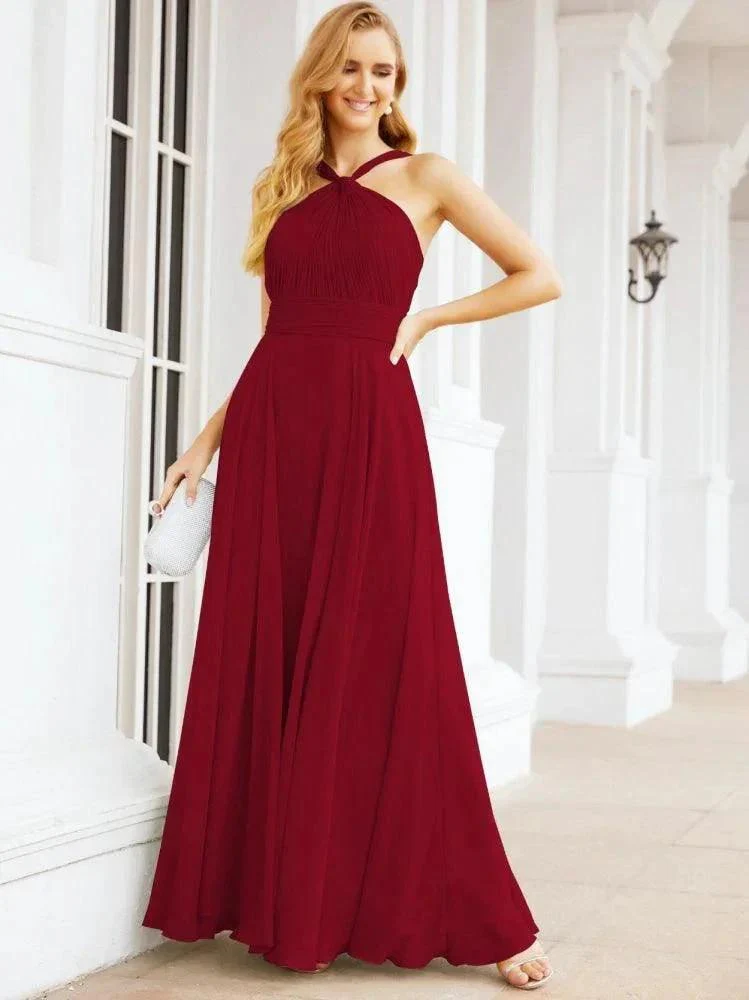 Numbersea Crisscross Halter Bridesmaid Dresses for Party Wedding Evening Prom Maxi Ball Gowns 28053 - Image 121