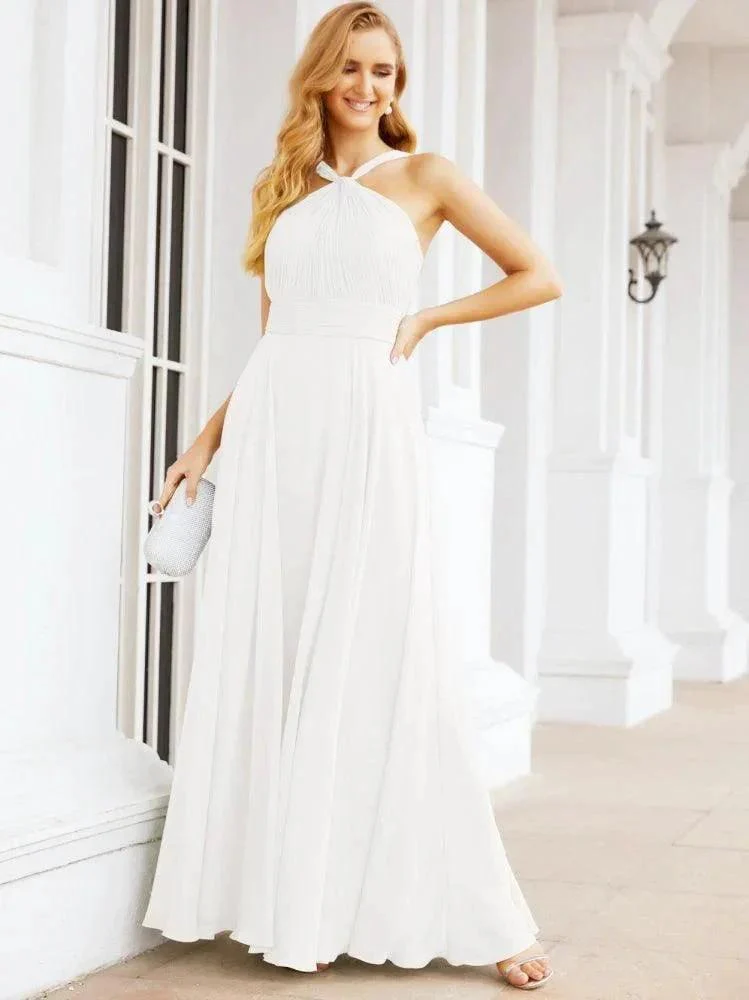 Numbersea Crisscross Halter Bridesmaid Dresses for Party Wedding Evening Prom Maxi Ball Gowns 28053 - Image 124