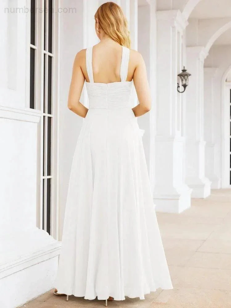 Numbersea Crisscross Halter Bridesmaid Dresses for Party Wedding Evening Prom Maxi Ball Gowns 28053 - Image 125