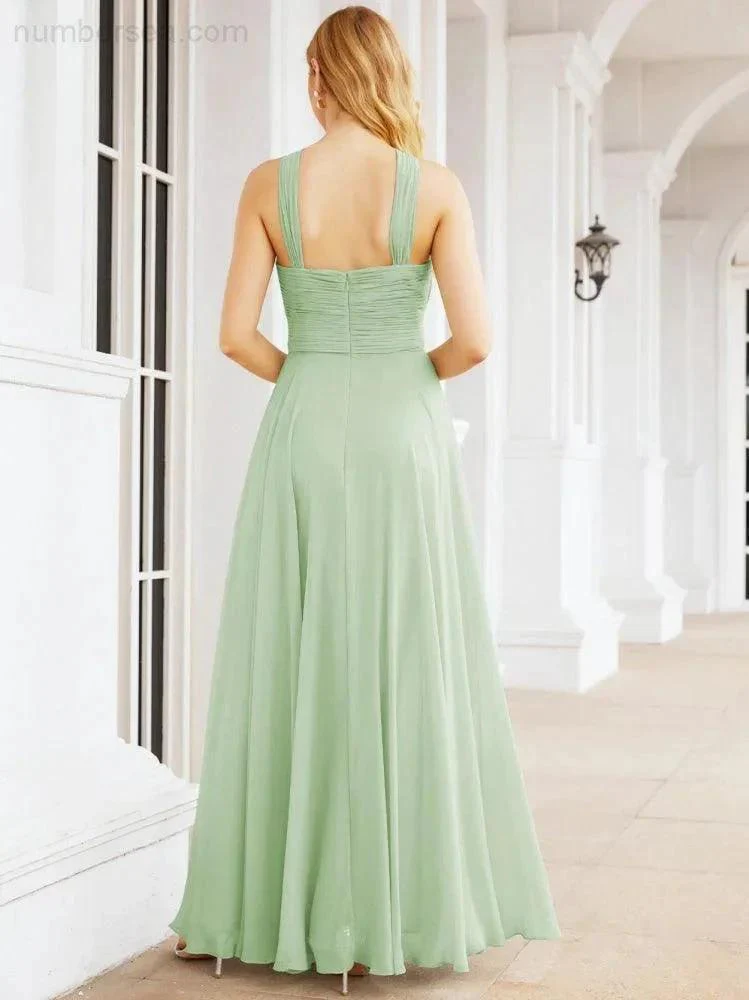 Numbersea Crisscross Halter Bridesmaid Dresses for Party Wedding Evening Prom Maxi Ball Gowns 28053 - Image 14