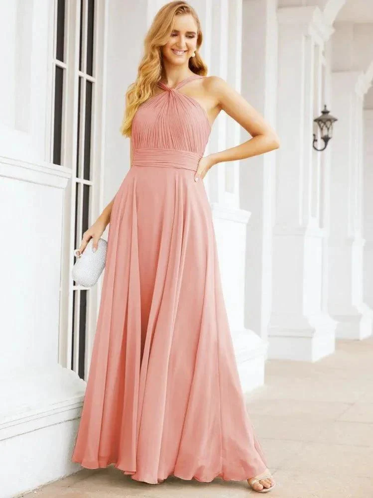 Numbersea Crisscross Halter Bridesmaid Dresses for Party Wedding Evening Prom Maxi Ball Gowns 28053 - Image 16