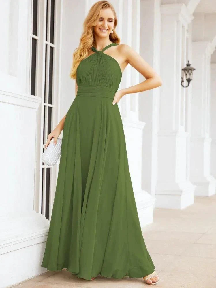 Numbersea Crisscross Halter Bridesmaid Dresses for Party Wedding Evening Prom Maxi Ball Gowns 28053 - Image 19