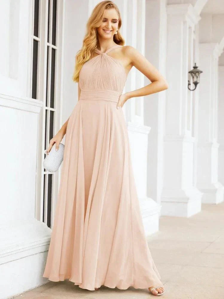 Numbersea Crisscross Halter Bridesmaid Dresses for Party Wedding Evening Prom Maxi Ball Gowns 28053 - Image 22