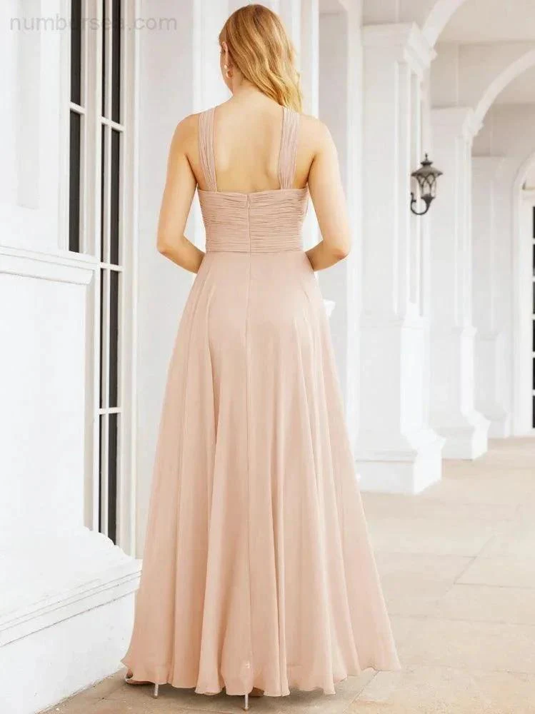 Numbersea Crisscross Halter Bridesmaid Dresses for Party Wedding Evening Prom Maxi Ball Gowns 28053 - Image 23