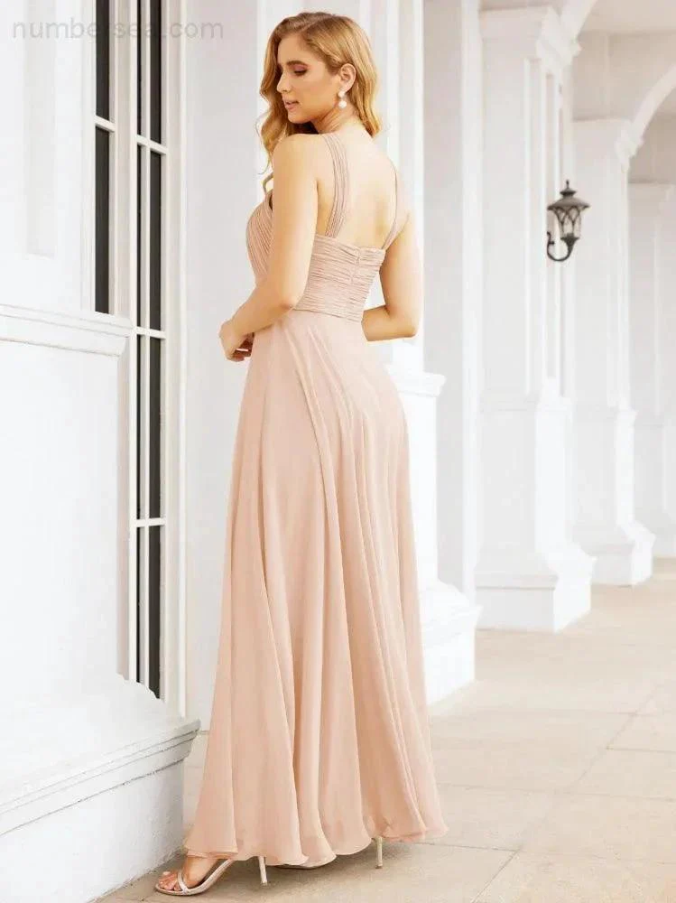 Numbersea Crisscross Halter Bridesmaid Dresses for Party Wedding Evening Prom Maxi Ball Gowns 28053 - Image 24