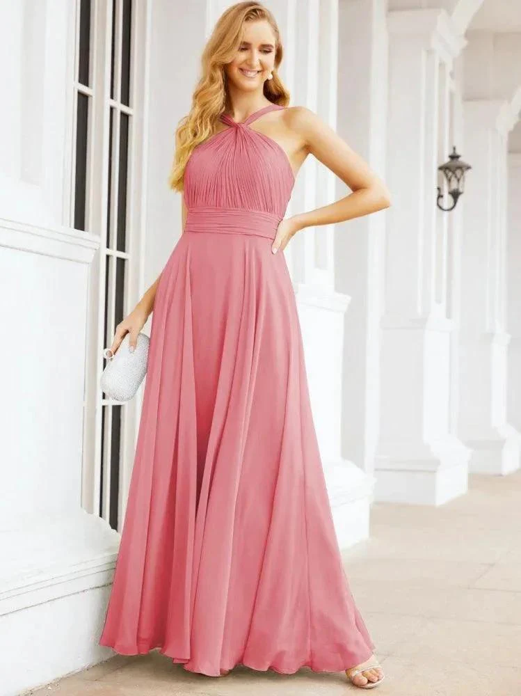 Numbersea Crisscross Halter Bridesmaid Dresses for Party Wedding Evening Prom Maxi Ball Gowns 28053 - Image 31