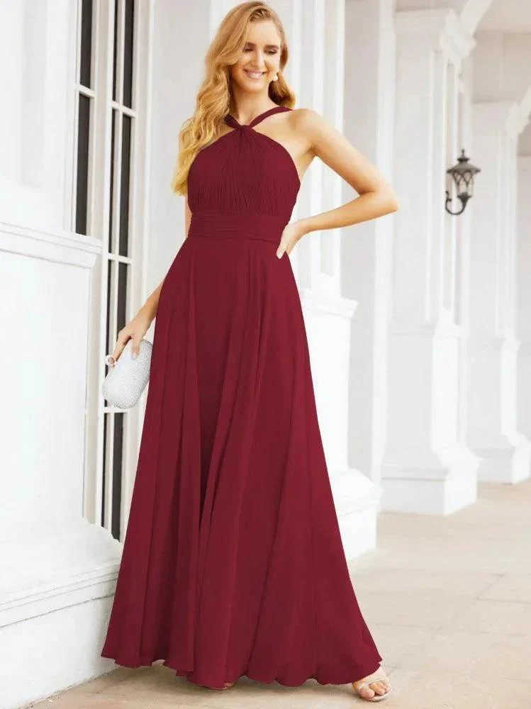 Numbersea Crisscross Halter Bridesmaid Dresses for Party Wedding Evening Prom Maxi Ball Gowns 28053 - Image 34