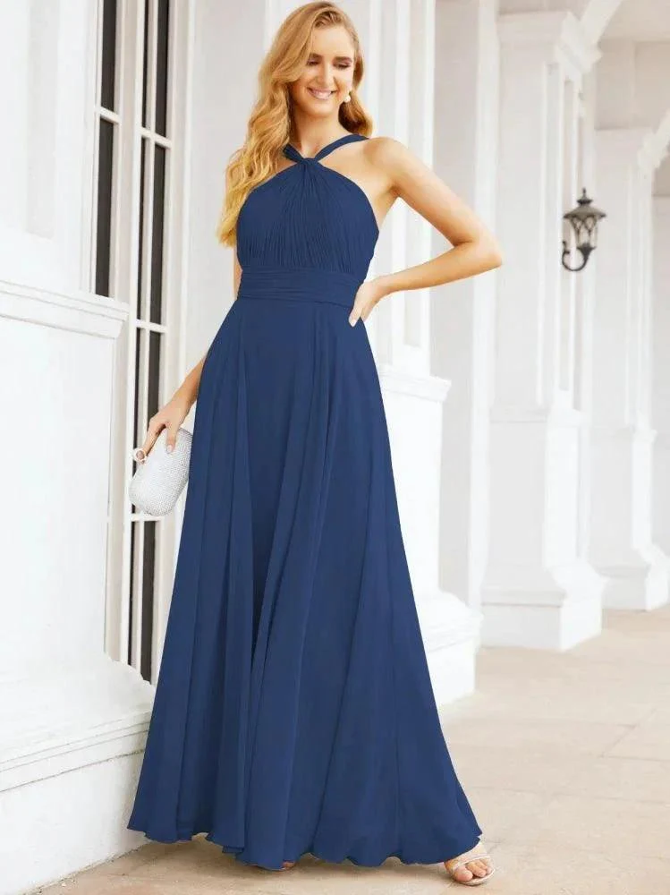 Numbersea Crisscross Halter Bridesmaid Dresses for Party Wedding Evening Prom Maxi Ball Gowns 28053 - Image 37