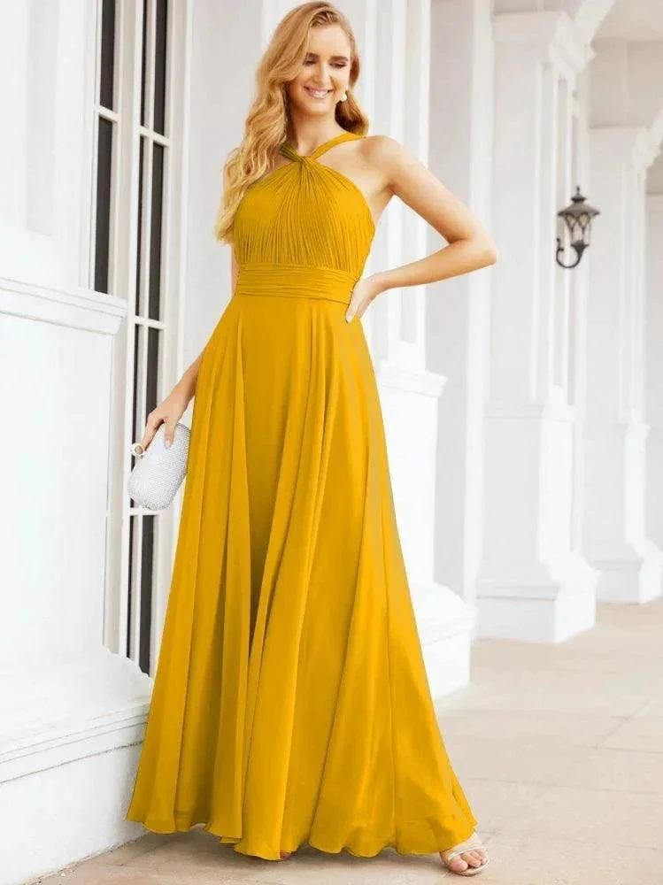Numbersea Crisscross Halter Bridesmaid Dresses for Party Wedding Evening Prom Maxi Ball Gowns 28053 - Image 4