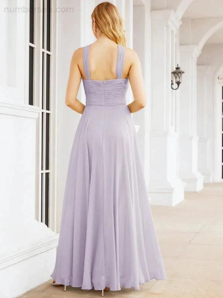 Numbersea Crisscross Halter Bridesmaid Dresses for Party Wedding Evening Prom Maxi Ball Gowns 28053 - Image 41
