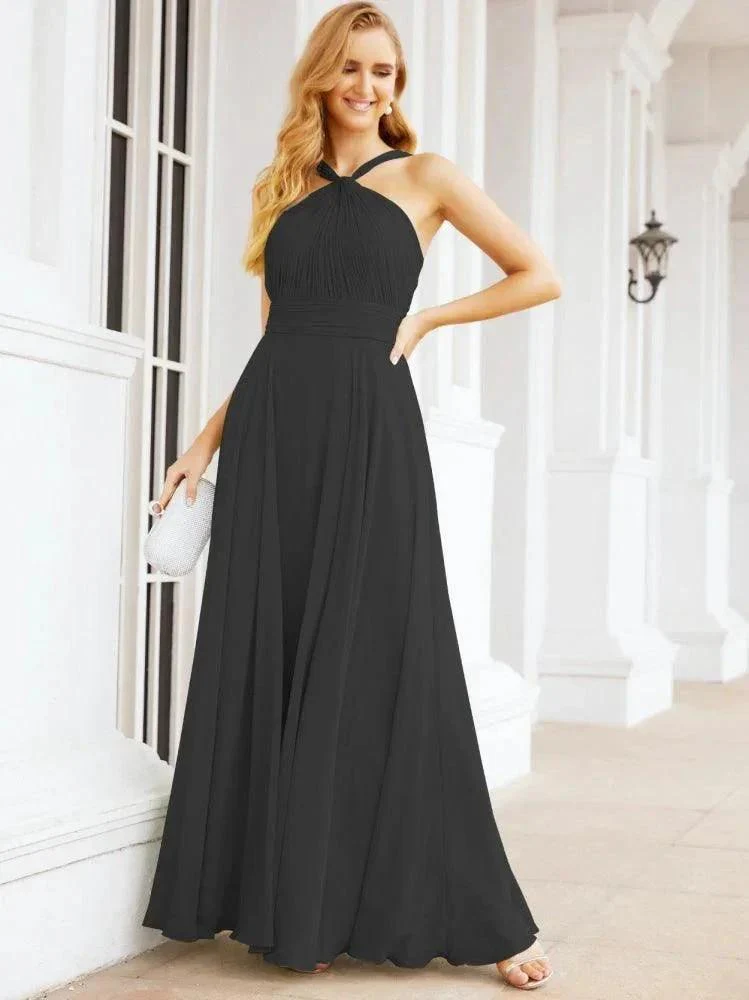 Numbersea Crisscross Halter Bridesmaid Dresses for Party Wedding Evening Prom Maxi Ball Gowns 28053 - Image 43