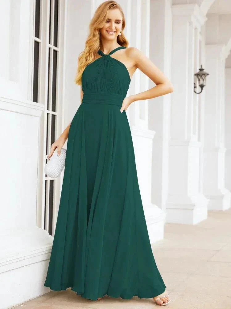 Numbersea Crisscross Halter Bridesmaid Dresses for Party Wedding Evening Prom Maxi Ball Gowns 28053 - Image 49