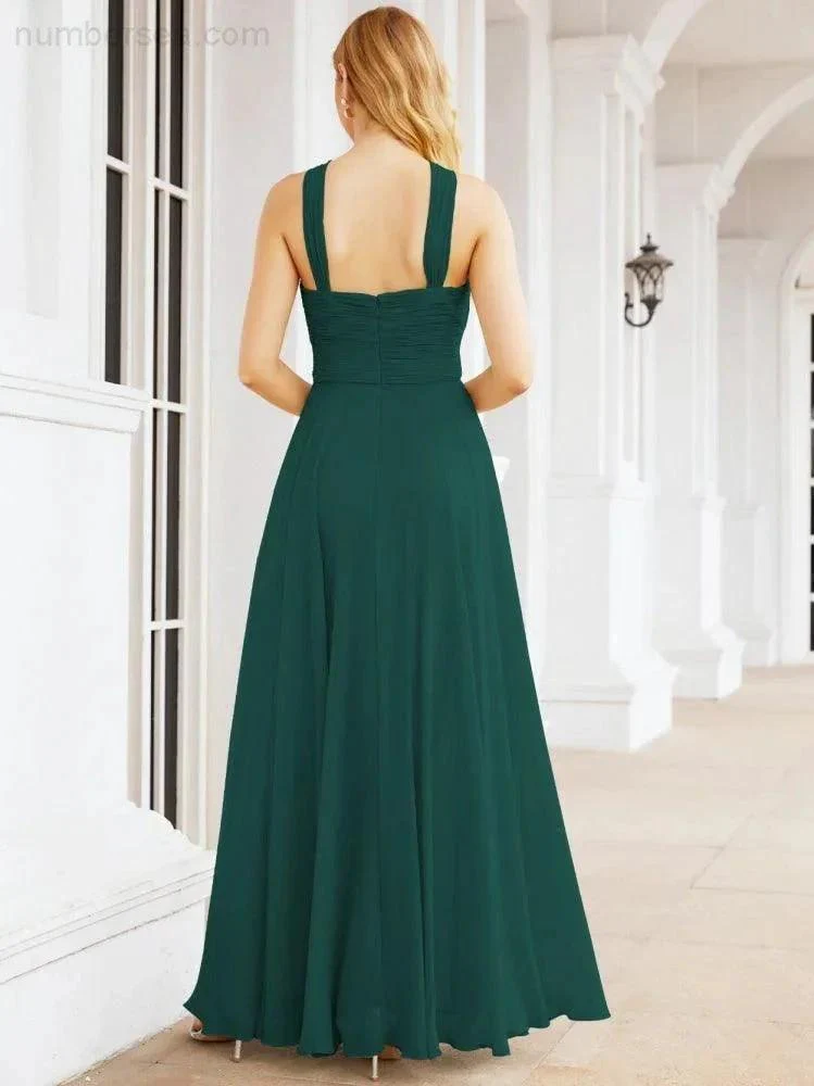 Numbersea Crisscross Halter Bridesmaid Dresses for Party Wedding Evening Prom Maxi Ball Gowns 28053 - Image 50