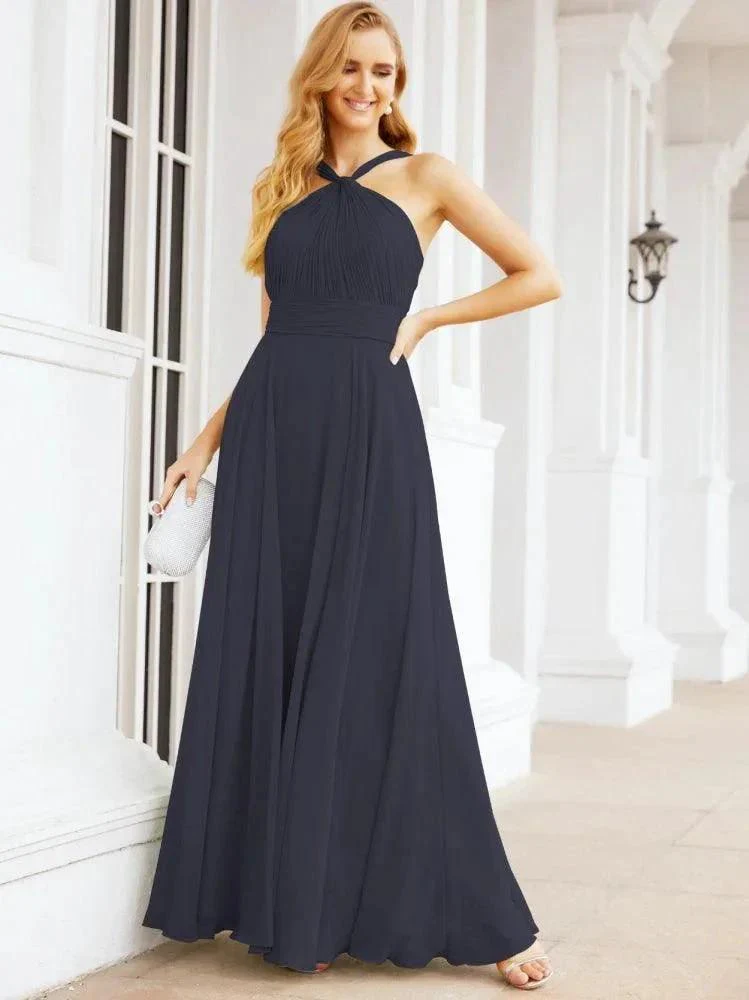 Numbersea Crisscross Halter Bridesmaid Dresses for Party Wedding Evening Prom Maxi Ball Gowns 28053 - Image 52