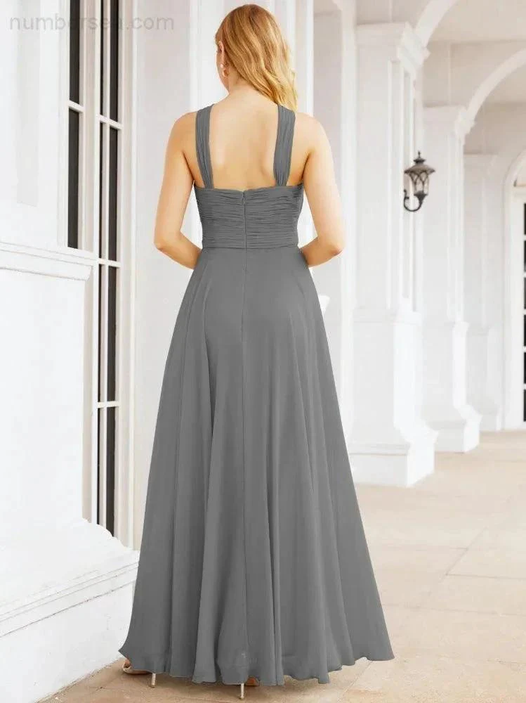 Numbersea Crisscross Halter Bridesmaid Dresses for Party Wedding Evening Prom Maxi Ball Gowns 28053 - Image 59