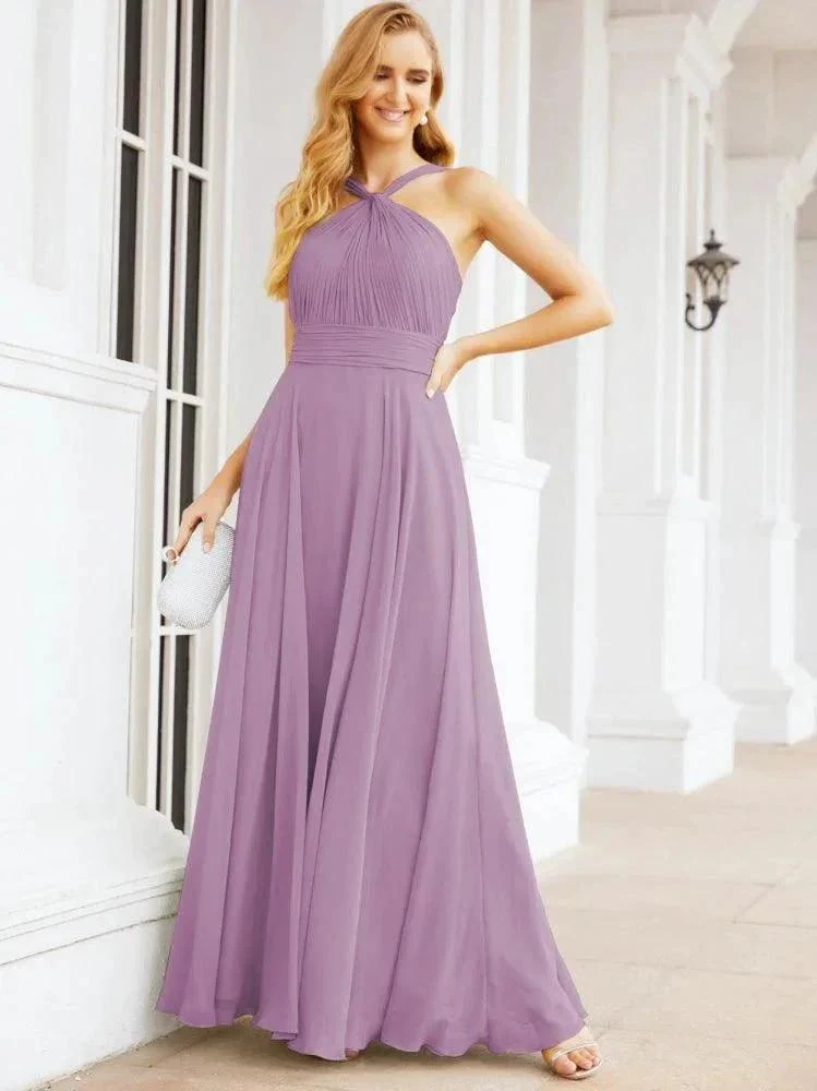 Numbersea Crisscross Halter Bridesmaid Dresses for Party Wedding Evening Prom Maxi Ball Gowns 28053 - Image 61