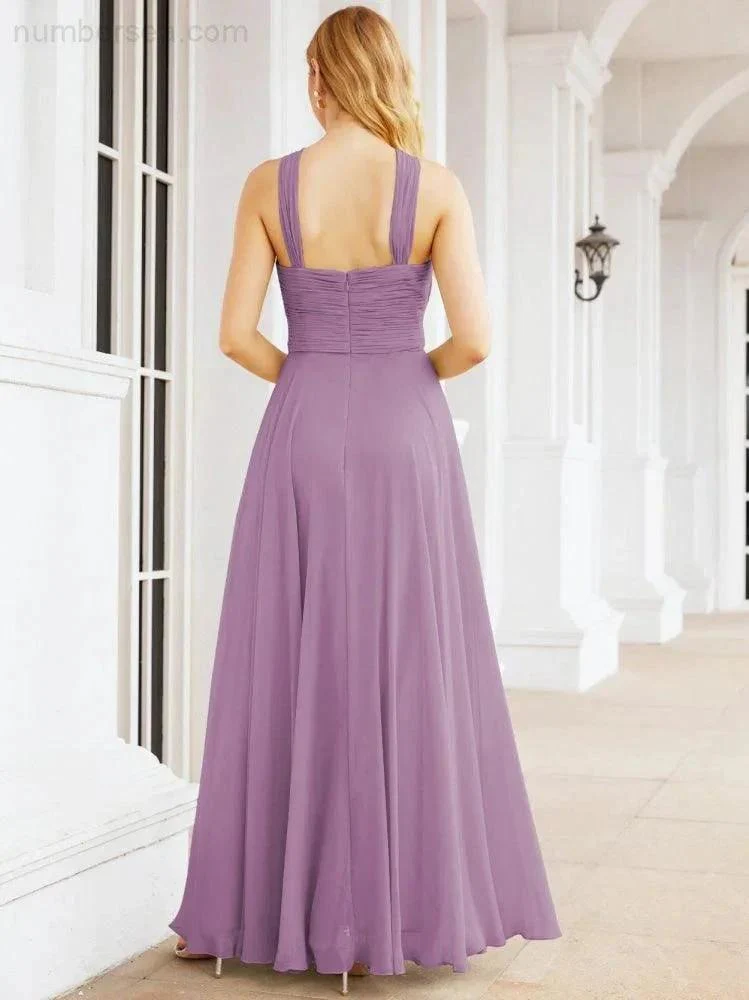 Numbersea Crisscross Halter Bridesmaid Dresses for Party Wedding Evening Prom Maxi Ball Gowns 28053 - Image 62
