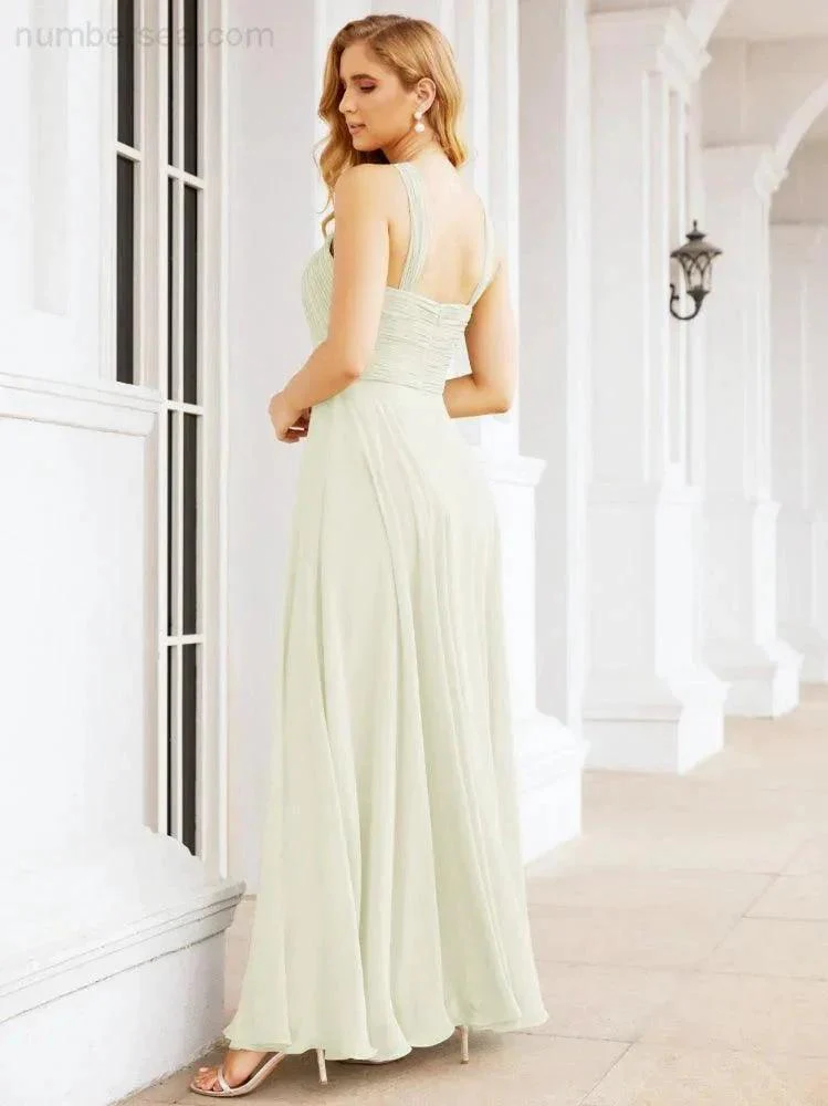 Numbersea Crisscross Halter Bridesmaid Dresses for Party Wedding Evening Prom Maxi Ball Gowns 28053 - Image 78