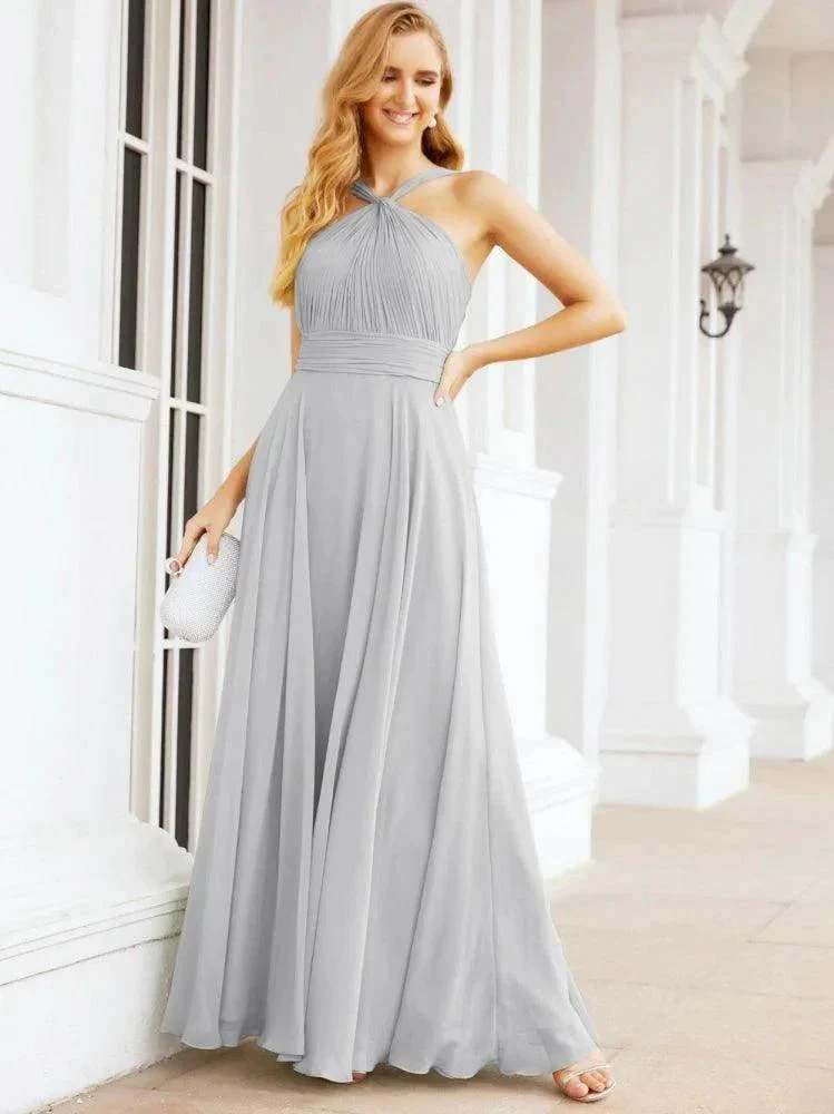 Numbersea Crisscross Halter Bridesmaid Dresses for Party Wedding Evening Prom Maxi Ball Gowns 28053 - Image 79